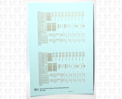 40 To 50 Ft Boxcar Roman Font Dimensional Data Set
