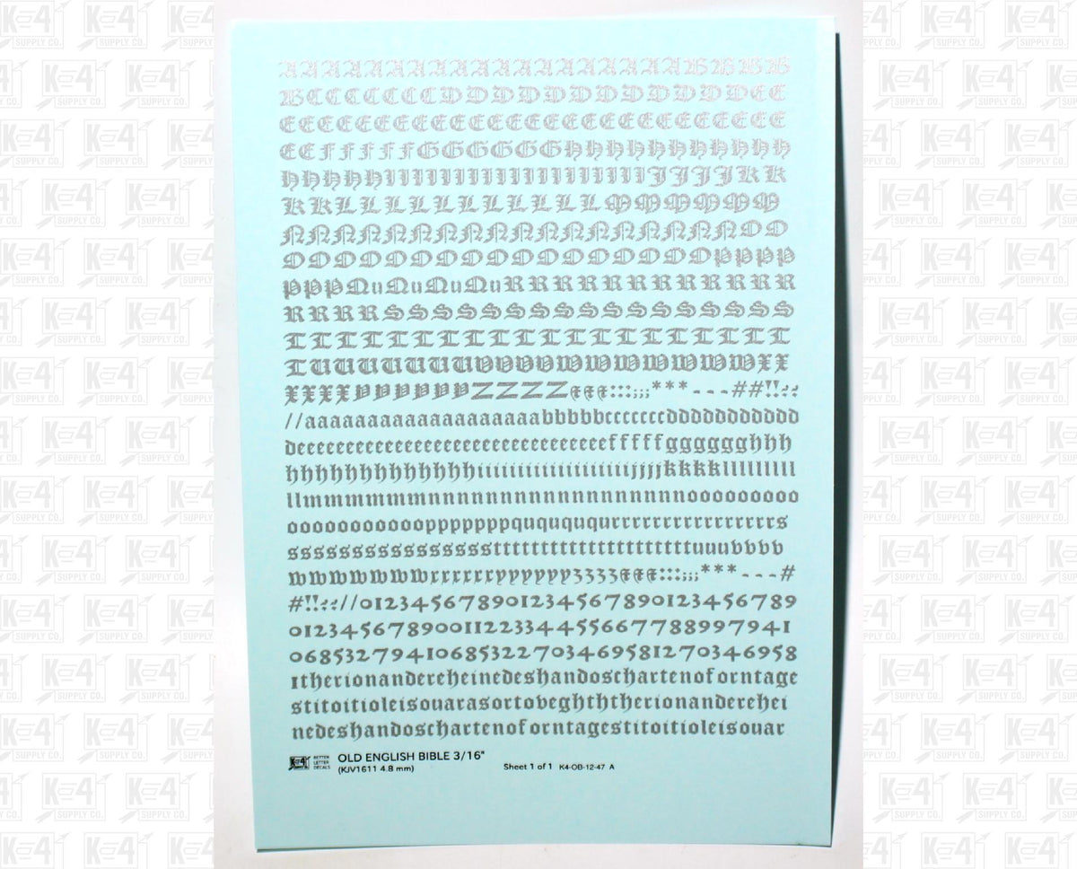 Old English Bible Letter Number Alphabet