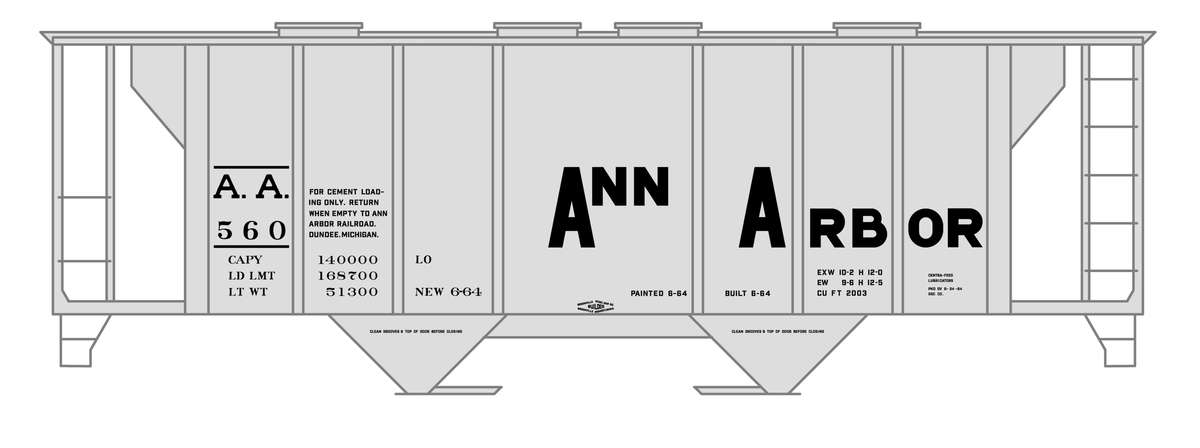 Ann Arbor Covered Hopper Black 500 Series