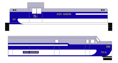 Ann Arbor ALCO FA-2 Or RS1 Locomotive White and Yellow
