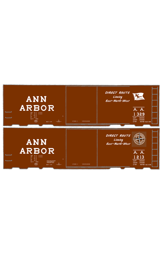 Ann Arbor 40 Ft Boxcar White Small Flag / Compass