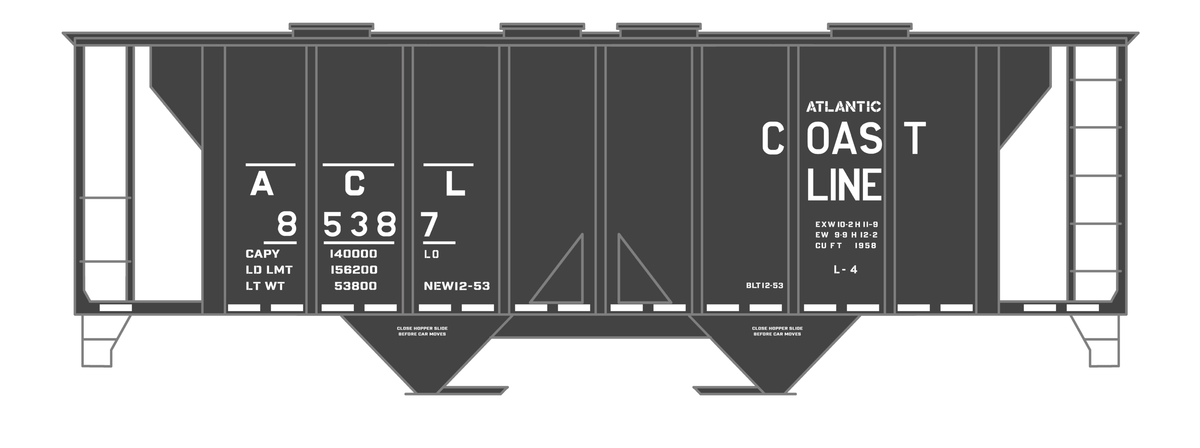 Atlantic Coast Line Covered Hopper White