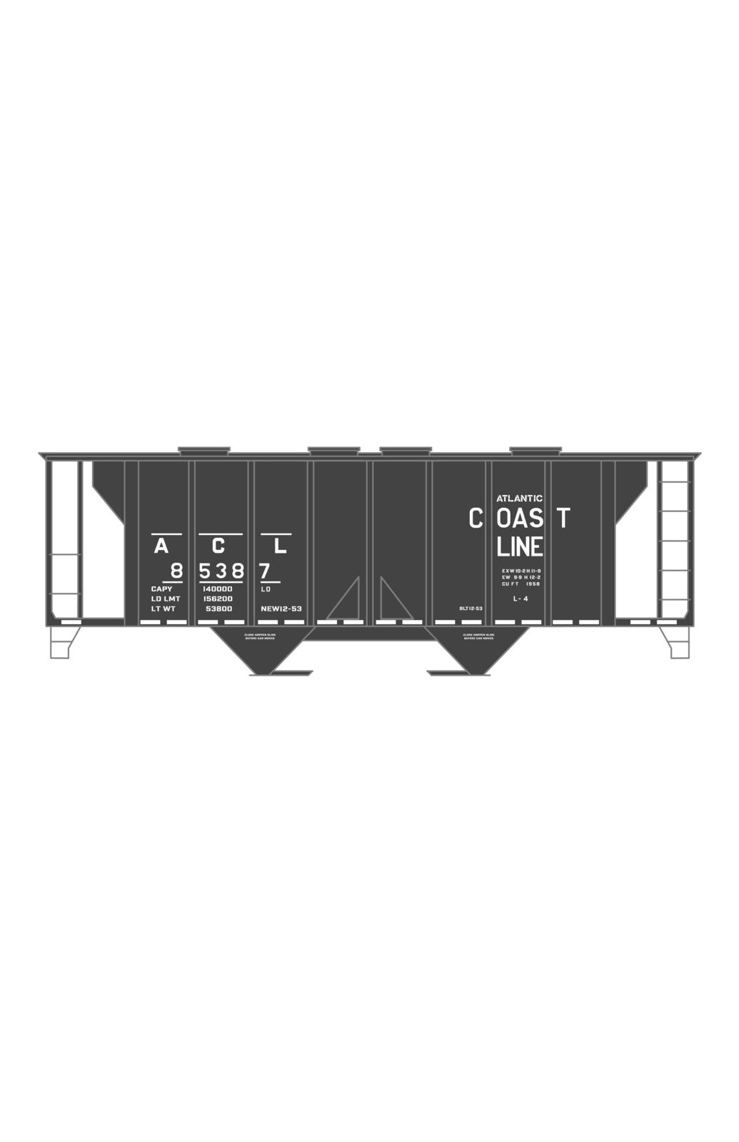Atlantic Coast Line Covered Hopper White