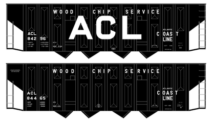 Atlantic Coast Line Wood Chip Hopper Car White