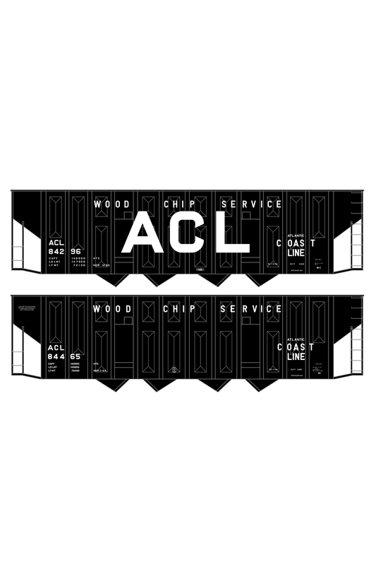 Atlantic Coast Line Wood Chip Hopper Car White