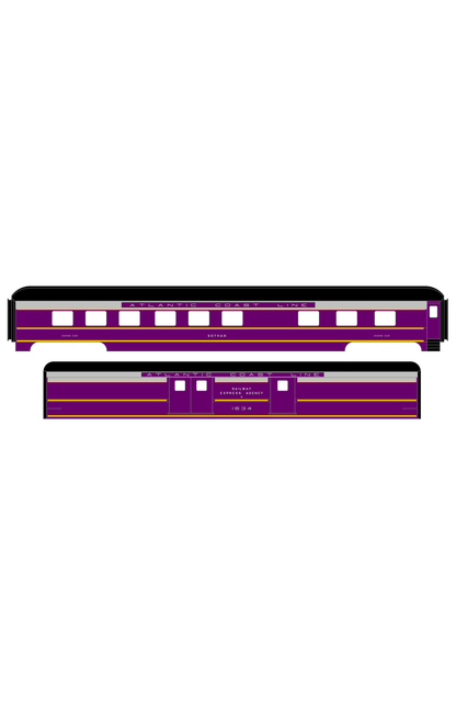 Atlantic Coast Line Heavyweight Passenger Car Silver Coach Baggage RPO