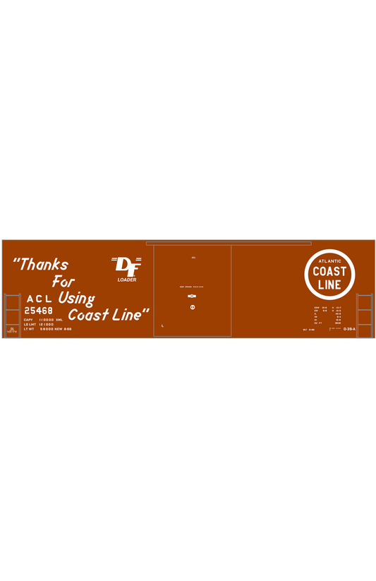 Atlantic Coast Line 40 Ft Boxcar White ACL Thanks For Using...