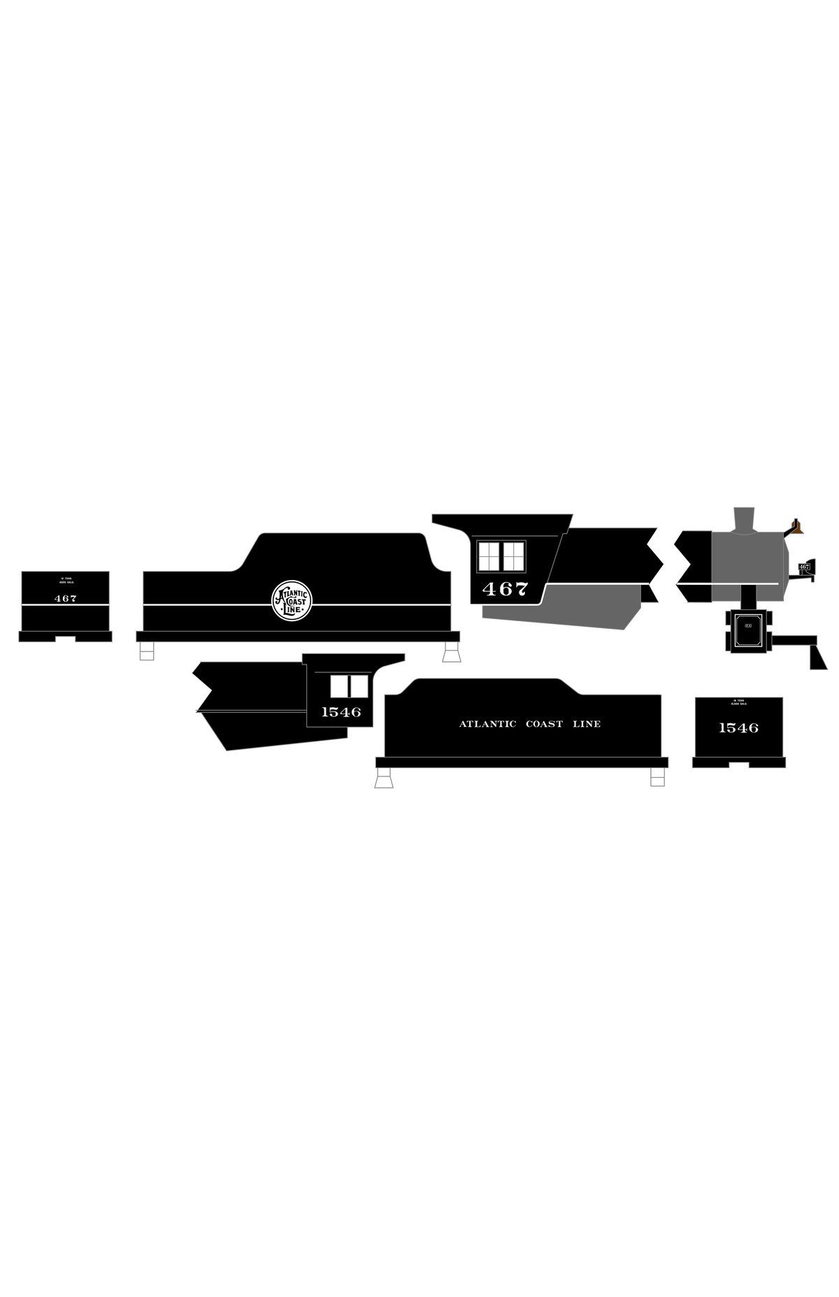 Atlantic Coast Line Steam Locomotive White