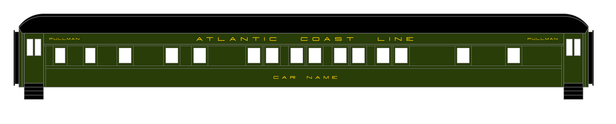Atlantic Coast Line Heavyweight Passenger Car Yellow Pullman Cars