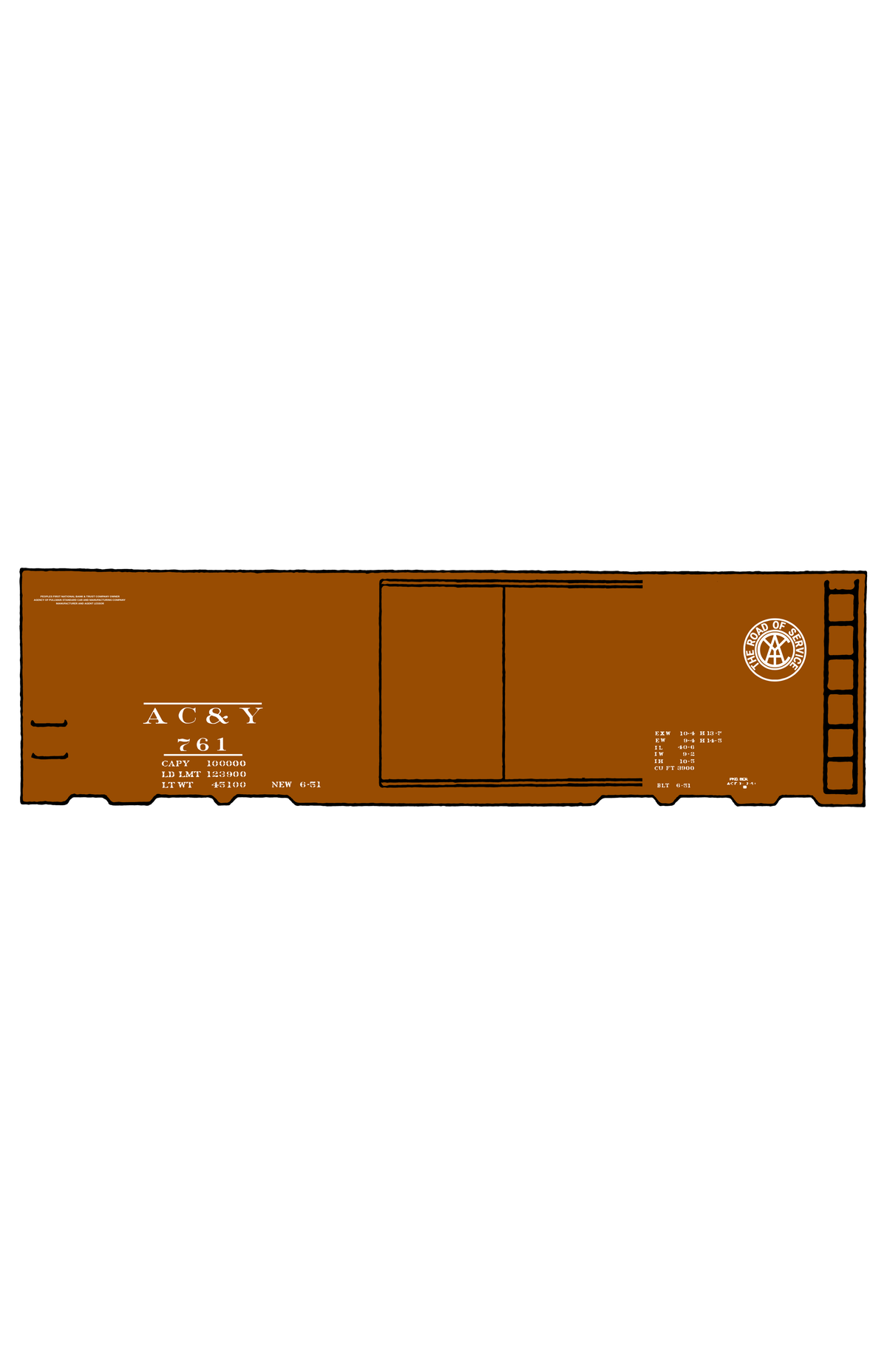 Akron Canton and Youngstown 40 Ft Boxcar White ACY