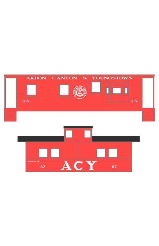 Akron Canton & Youngstown Caboose Passenger MOW Car White ACY