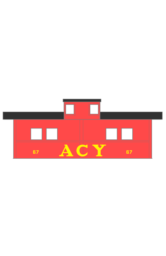 Akron Canton and Youngstown Caboose Passenger Or MOW Car Yellow ACY