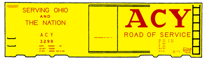 Akron Canton and Youngstown 40 Ft Boxcar Red ACY Yellow Car