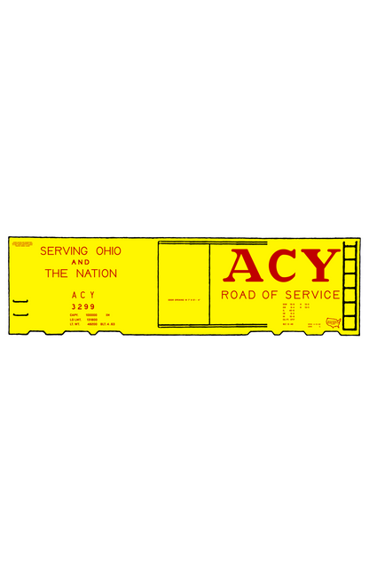 Akron Canton and Youngstown 40 Ft Boxcar Red ACY Yellow Car