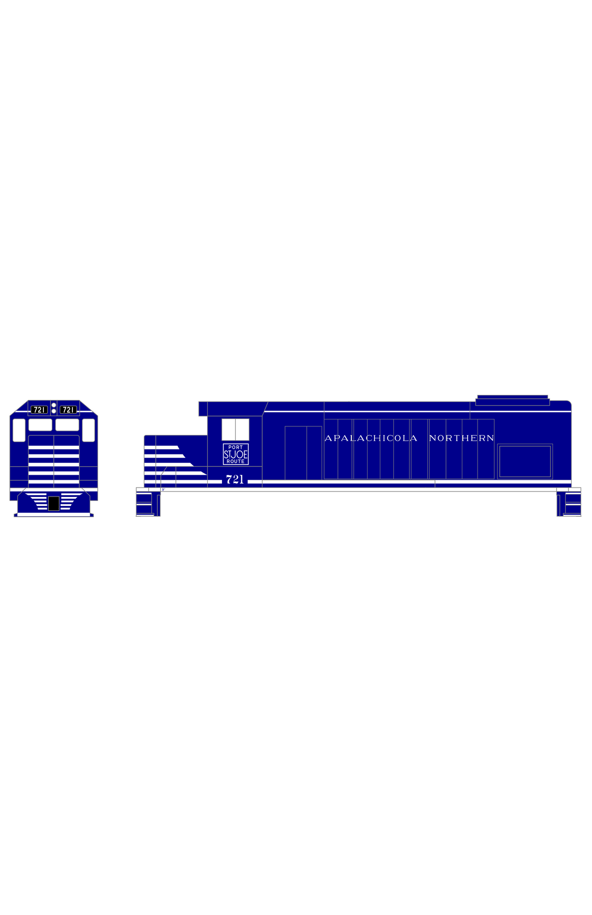 Apalachicola Northern EMD GP15-T Locomotive White Port St Joe Route