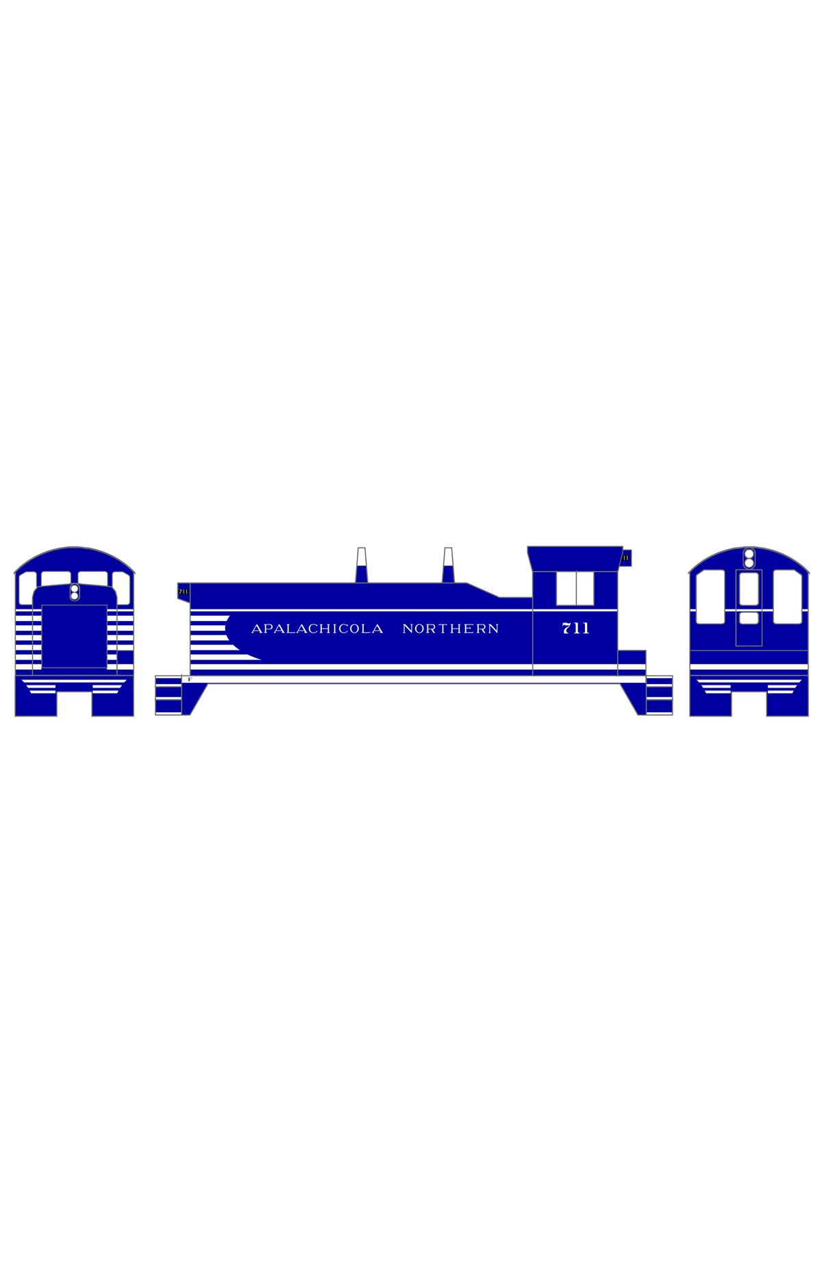 Apalachicola Northern Switcher Diesel Locomotive White Port St Joe Route