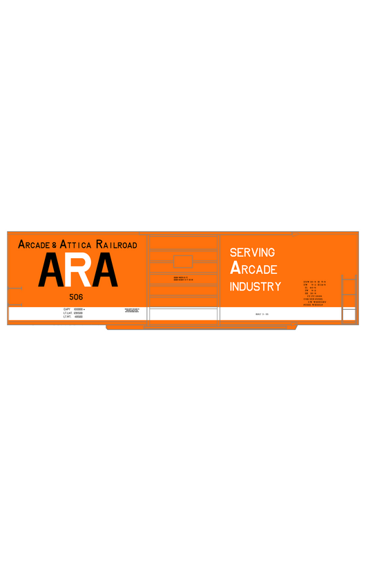 Arcade and Attica 40 Ft Boxcar Black and White