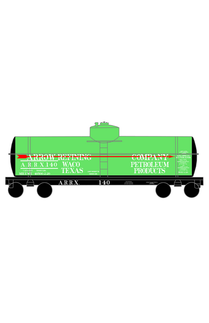 Arrow Refining Co Tank Car White and Red Waco, Texas