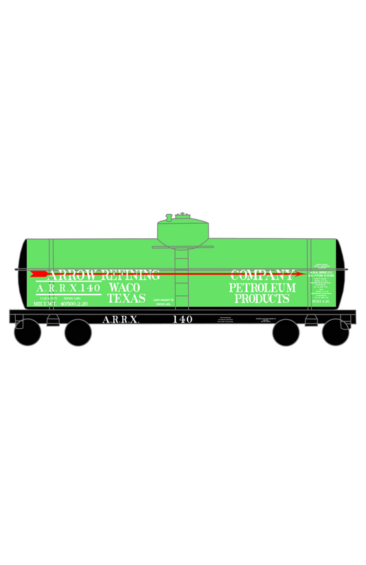 Arrow Refining Co Tank Car White and Red Waco, Texas