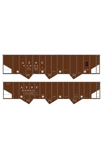 Santa Fe 2750, 3600 Cu Ft Hopper Cars White
