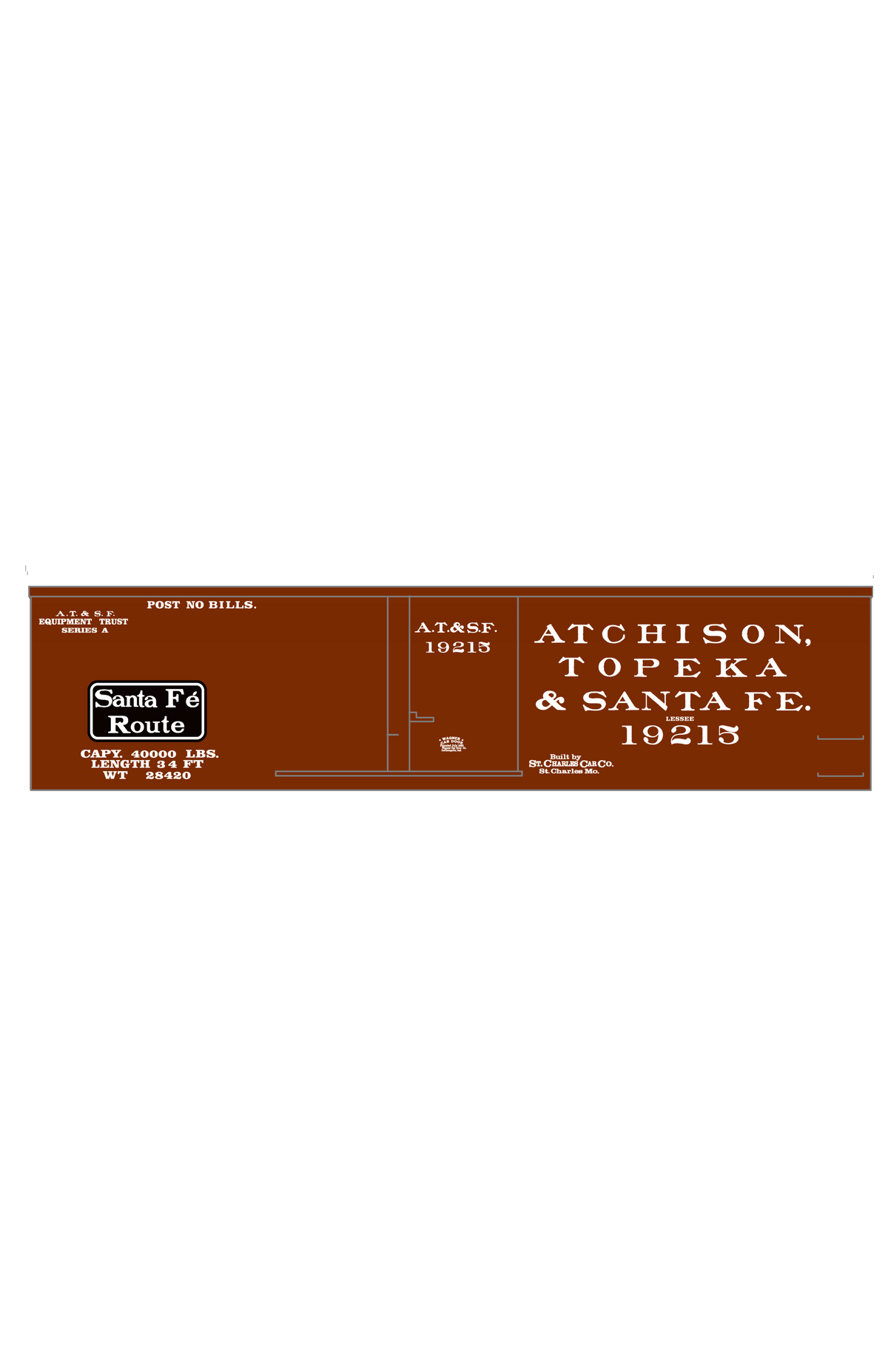 Santa Fe 34 Ft Wood Boxcar White Soap Bar Herald