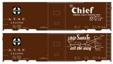 Santa Fe 40 Ft Single Door Boxcar White Chief/Map - Decal