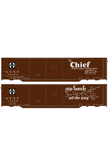 Santa Fe 50 Ft Double Door Boxcar White Chief/Map