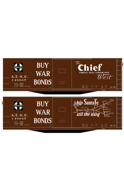 Santa Fe 40 Ft Single Door Boxcar White Chief Buy War Bonds