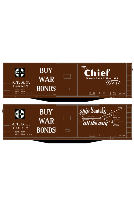 Santa Fe 40 Ft Single Door Boxcar White Chief Buy War Bonds