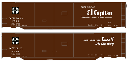 Santa Fe 50 Ft Double Door Boxcar White El Capitan - Decal