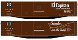 Santa Fe 50 Ft Double Door Fe-20 Boxcar White El Capitan/Map - Decal