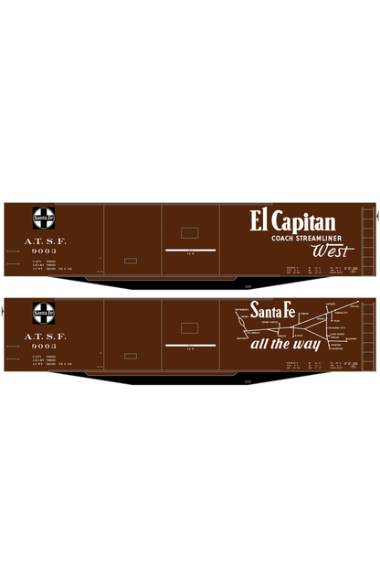 Santa Fe 50 Ft Double Door Fe-20 Boxcar White El Capitan/Map
