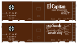Santa Fe 40 Ft Single Door Boxcar White El Capitan/Map - Decal