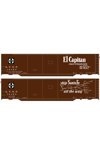 Santa Fe 50 Ft Double Door Boxcar White El Capitan/Map
