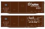 Santa Fe 40 Ft Double Door Fe-26 Boxcar White El Capitan/Map - Decal