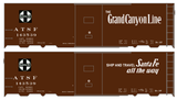 Santa Fe 40 Ft Single Door Boxcar White Grand Canyon - Decal