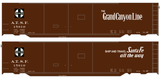 Santa Fe 50 Ft Double Door Boxcar White Grand Canyon - Decal