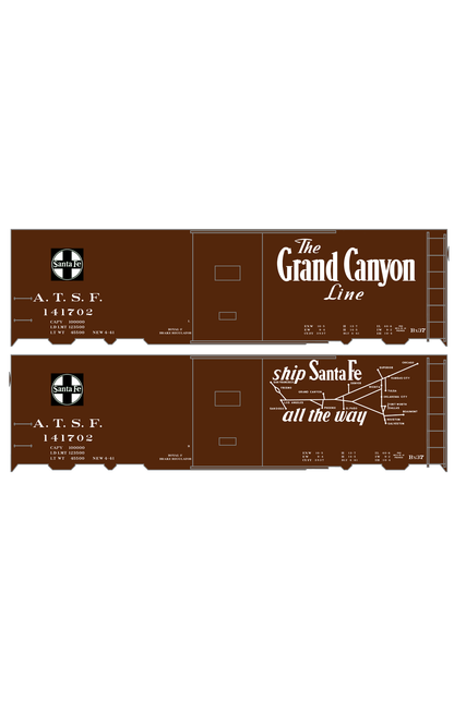Santa Fe 40 Ft Single Door Boxcar White Grand Canyon/Map