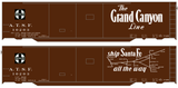 Santa Fe 50 Ft Double Door Boxcar White Grand Canyon/Map - Decal