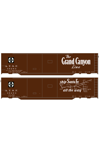 Santa Fe 50 Ft Double Door Boxcar White Grand Canyon/Map