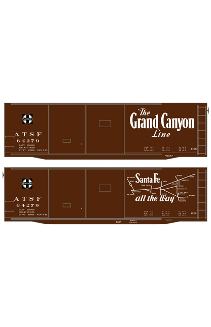 Santa Fe 40 Ft Double Door Fe-26 Boxcar White Grand Canyon/Map
