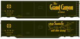 Santa Fe 50 Ft Double Door Express Boxcar Dulux Gold Grand Canyon/Map - Decal