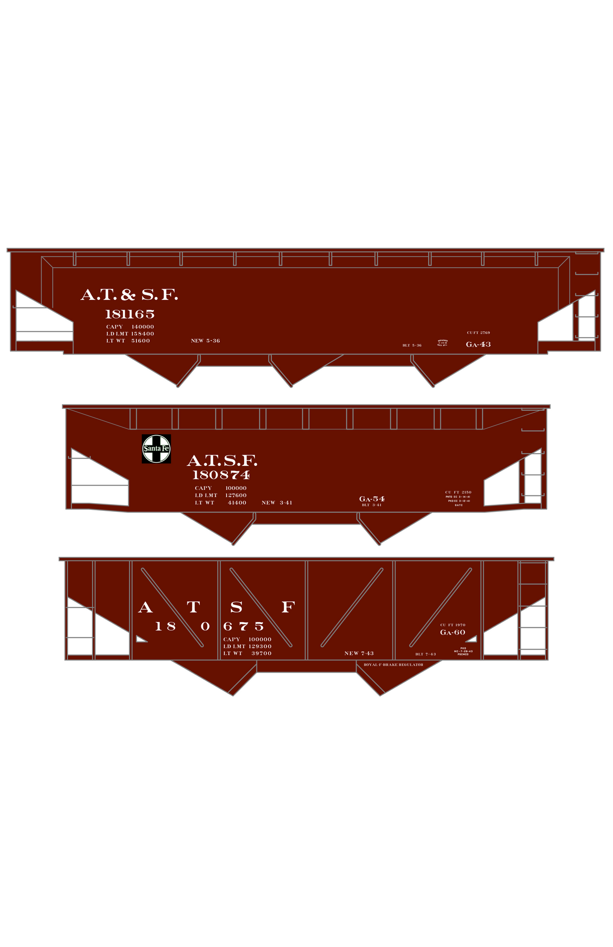 Santa Fe Hopper Car White