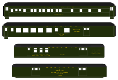 Santa Fe Heavyweight Passenger Cars Bronze Gold #1 - Decal