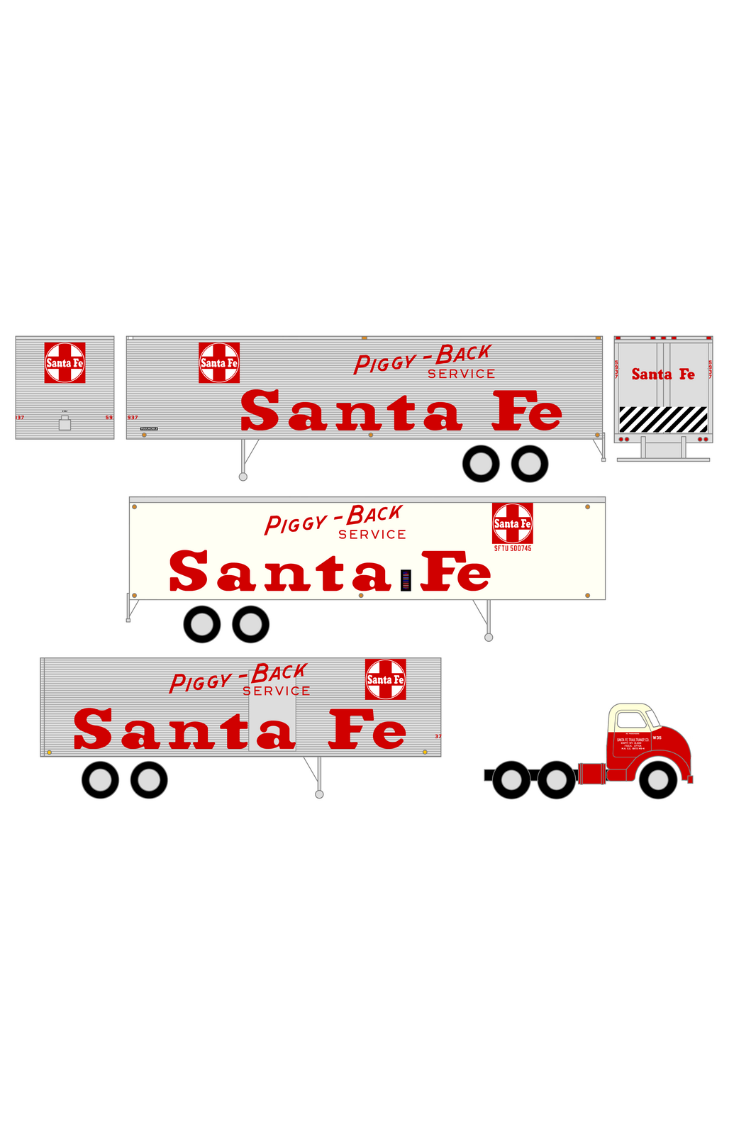 Santa Fe Semi Trailer Red