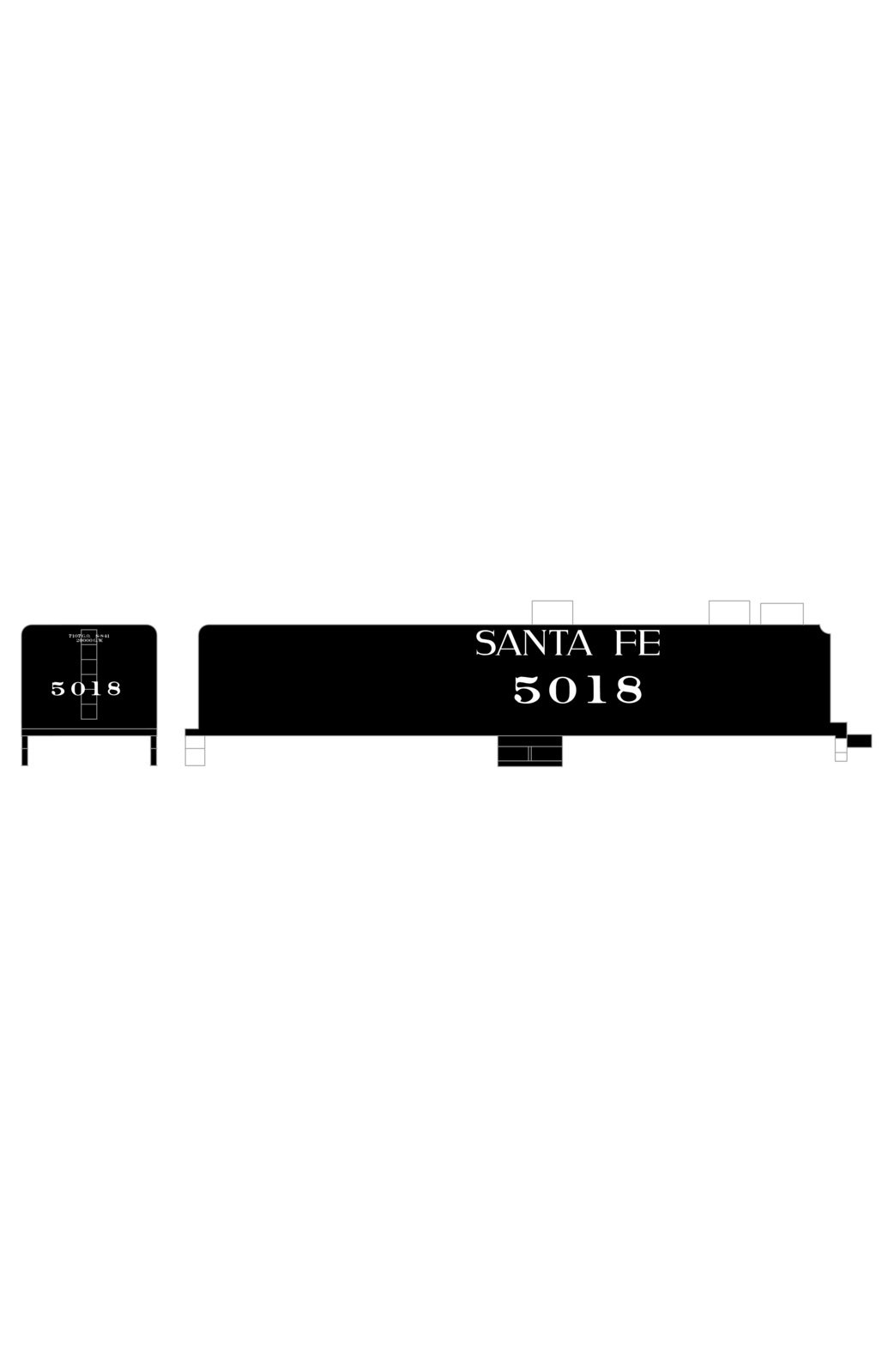 Santa Fe Steam Locomotive White