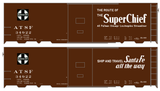 Santa Fe 40 Ft Single Door Boxcar White Super Chief - Decal