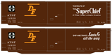 Santa Fe 50 Ft DF Boxcar White and Orange Super Chief - Decal