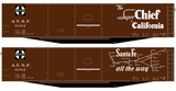 Santa Fe 50 Ft Double Door Fe-20 Boxcar White Super Chief/Map - Decal
