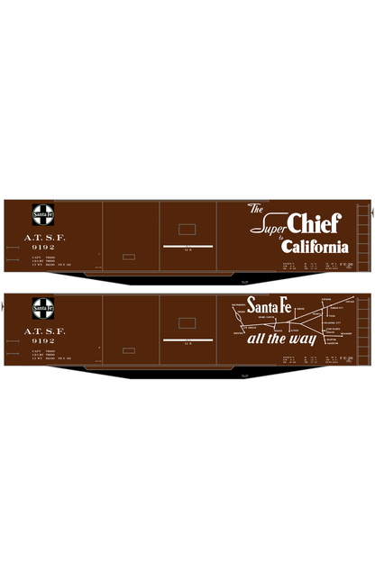 Santa Fe 50 Ft Double Door Fe-20 Boxcar White Super Chief/Map